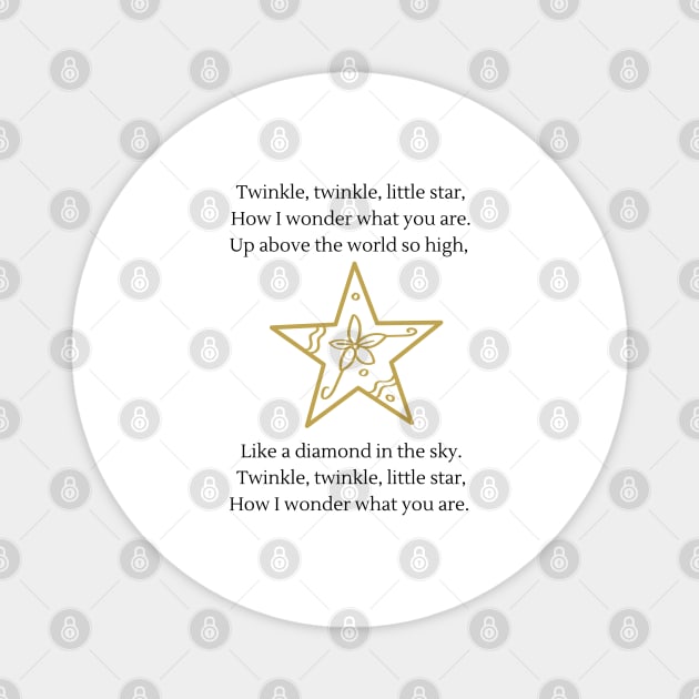 Twinkle twinkle little star nursery rhyme Magnet by firstsapling@gmail.com